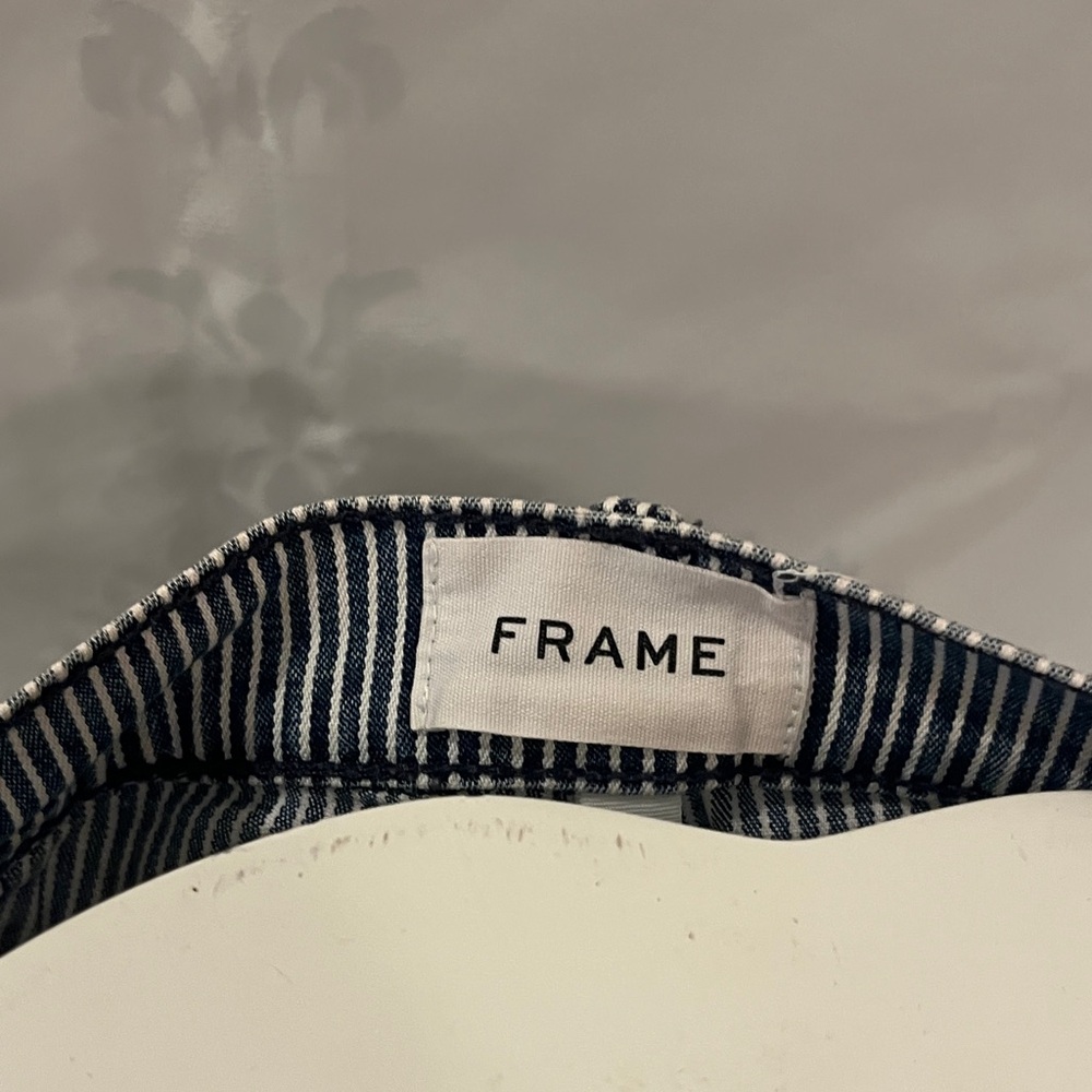 Frame Denim Blue and White Striped Ankle Jeans - Picture 8 of 12